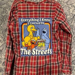 Sesame Street Upcycled Flannel